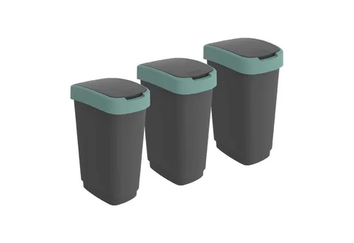 Rotho Twist 3er-Set Mülleimer 50l von Rotho