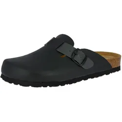 Lico Clog Bioline Soft Clog schwarz 41 EU - Hausschuhe mit Schnallenverschluss, bequemes Leder-Innenmaterial und rutschfester Gummisohle für sicheren Halt.