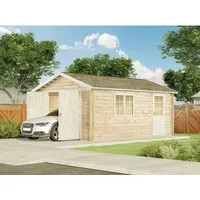Alpholz Holz-Garage A-70 Pinie 425,4 cm x 598 cm, imprägniert