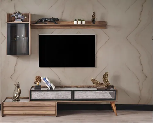 Moderne Wohnwand aus Holz