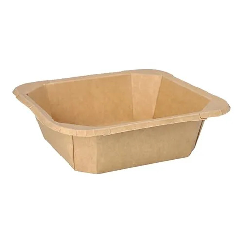 Salatschalen Lunchboxen, Pappe eckig 1000 ml 5,2 cm x 18 cm x 18 cm braun 25