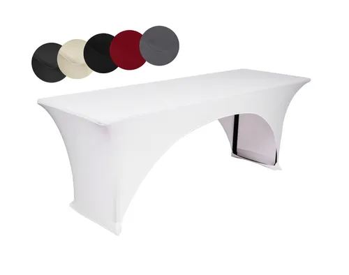 TexDeko Bierzeltgarnitur-Hussen Stretch Biertischhusse (nur Tisch) mit verstärkten Fußtaschen, strapazierfähig, waschbar & pflegeleicht