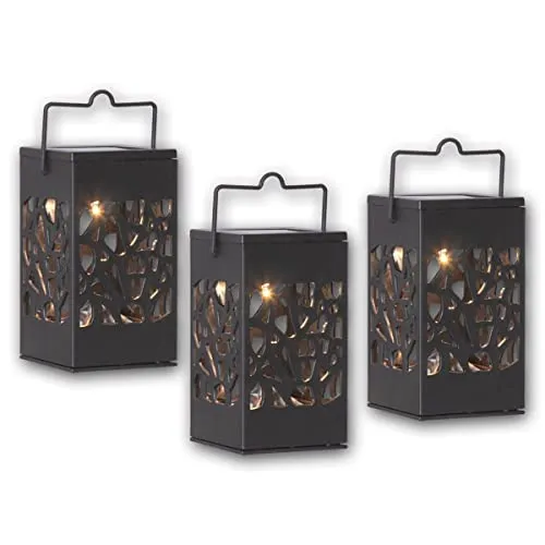 Star Trading Solar Deko-Leuchten IZOLA, 3er Set, warmweiße LEDs, integriertes Solarpanel, Dämmerungssensor, Ein- /Ausschalter, IP44