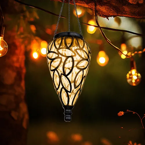 Hängeleuchte Solarlampe im Tropfen Design