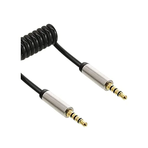 InLine 99274 Slim Audio Spiralkabel Klinke 3,5mm ST/ST, 4-polig, Stereo, 0,5m
