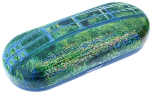 Monet Brillenetui Etui für Brille aus Metall *Teich mit Brücke*