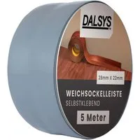 Dalsys Weichsockelleiste selbstklebend Dunkelgrau 5m - Sockelleiste aus hochwertigem, formstabilen PVC, ideal für schnelle Montage ohne Bohren. Perfekt für Küche, Bad und Wohnbereich, schützt vor Schmutz und Feuchtigkeit.