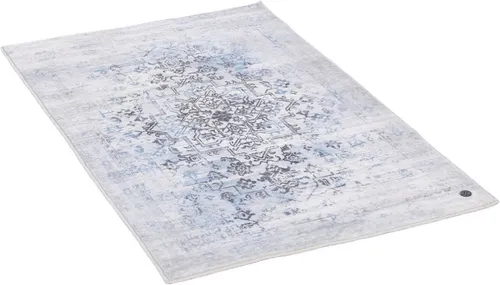 Tom Tailor Badteppich Oriental, blau, Synthetik - Eleganter Badteppich in Blau von Tom Tailor, aus hochwertigem Synthetik gefertigt. Ideal für ein stilvolles Badezimmer. Maße: B: 70 cm, H: 0,7 cm.