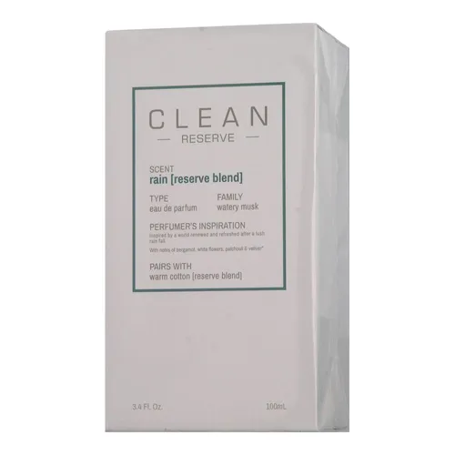 Clean Reserve Rain Eau de Parfum 100 ml - Unisex - Unisex Duft, frischer und sauberer Duft mit Noten von Bergamotte und weißen Blumen, ideal für Frühling und Sommer.