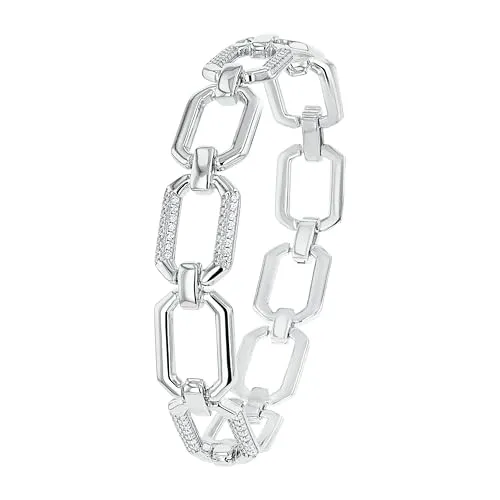 JOOP! Armband 2038943 - Elegantes Schmuckstück mit Zirkonia - Armschmuck aus 925er Sterlingsilber mit glanzvoller rhodinierter Oberfläche. Verstellbare Gesamtlänge und ideal für jede Gelegenheit: Büro, Urlaub oder festliche Anlässe.