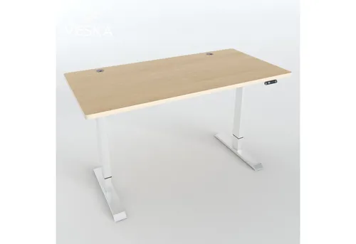 VESKA Höhenverstellbarer Schreibtisch 140 x 70 cm - Elektrisches Sitz- & Stehpult mit Touchscreen - Schreibtisch mit leistungsstarkem Elektromotor, stufenlos höhenverstellbar von 71-120 cm. Massives Design und wackelfreier Stand für komfortables Arbeiten im Home Office.