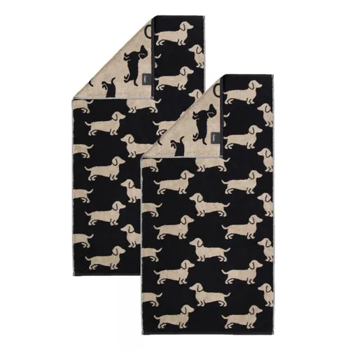 Cawö We love Dogs Handtücher 6246-93 Dackel Schwarz 50x100 in schwarz von Cawö