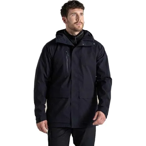 Craghoppers Unisex Expert Kiwi Pro Stretch Long Jacket - Dunkelmarineblauer Regenmantel mit verstellbarem Saum, sechs praktischen Taschen und wasserdichter AquaDry-Membran für optimalen Schutz bei jedem Wetter.