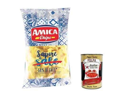 3x Amica Chips Patatine Sapori Di Sale 175g, -50% Des Salzes+Polpa 400g
