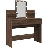 vidaXL Schminktisch mit LED in Braun Eichen-Optik von vidaXL