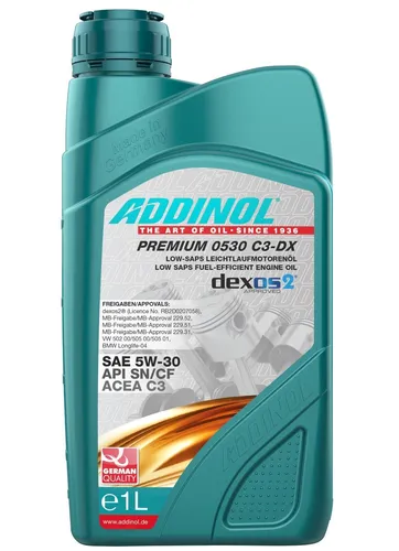 ADDINOL PREMIUM 0530 C3-DX Motoröl 5W-30 1 Liter Opel GM Mercedes 229.52 VW C3