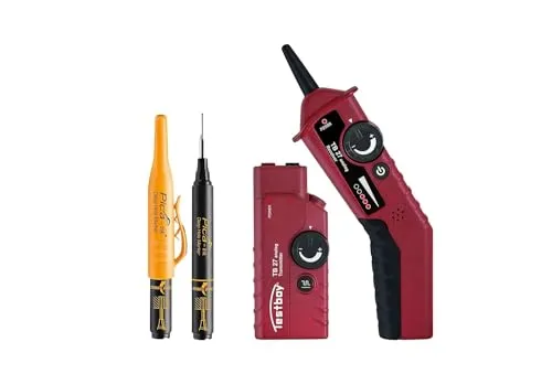 Testboy Aktionsset TB 27 Analog Leitungssucher mit PICA Tieflochmarker (Spannungsfest bis 400V, kontinuierlicher Ton wählbar, analoges Signal), Rot/Schwarz