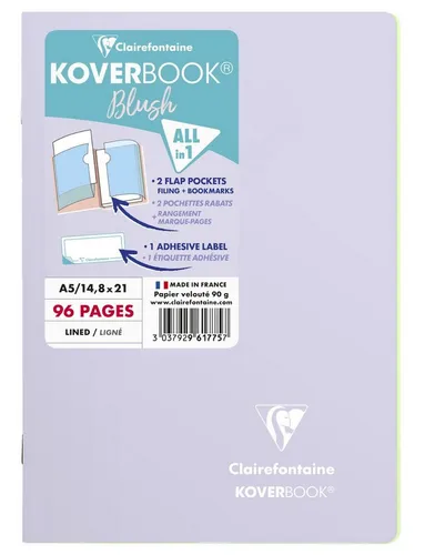 CLAIREFONTAINE Notizheft Clairefontaine Heft 48Bl lin KoverbookBlush A5 lil