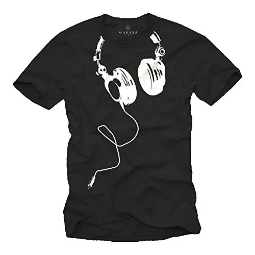 Coole DJ T-Shirts mit Kopfhörer - Größe XL - Fun-T-Shirt für Herren aus hochwertigem, weichem Stoff (190g) mit lockerem Schnitt. Perfekt für Musikliebhaber und entspannte Freizeitlooks.