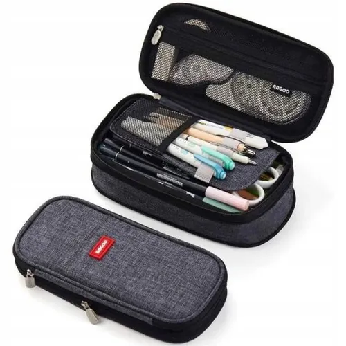 ECARLA Angoo Multifunktionales Federmäppchen mit zwei Fächern, Schwarz PR06CZ