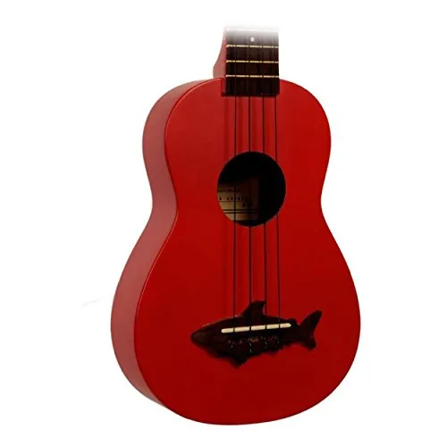 Kala Makala Shark MK-SS-RED - Red Sea Soprano Shark Ukulele, with Tote Bag