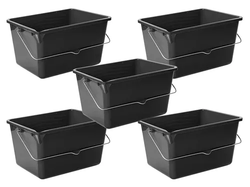 Farbeimer ohne Deckel, schwarz - 8 Liter - 5er Pack von Askon