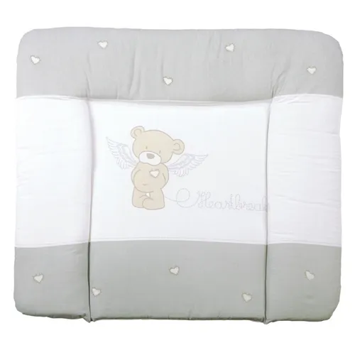 roba® Wickelauflage Heartbreaker 85 x 75 cm grau - Wickelauflage für Neugeborene, abwischbar und komfortabel, ideal für die Wickelzeit.
