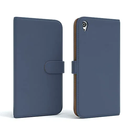 EAZY CASE Hülle kompatibel mit Sony Xperia Z3 Hülle Bookstyle mit Standfunktion, Book-Style Case aufklappbar, Schutzhülle, Flipcase, Flipstyle, Flipcover mit 2 Kartenfächern aus Kunstleder, Dunkelblau