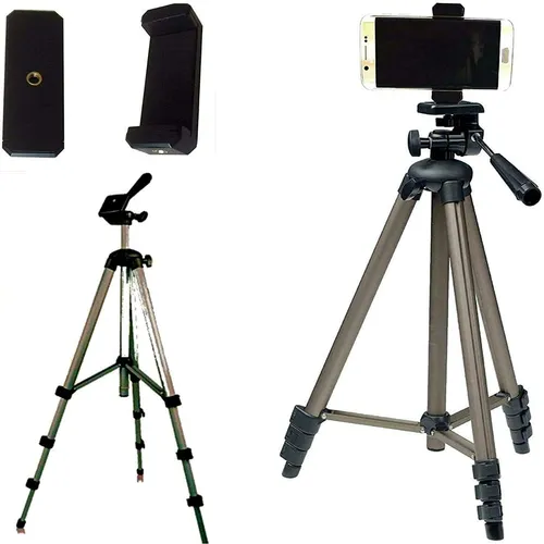TronicXL Tripod 21S - Flexibles Smartphone Stativ - Stativ für Smartphones, max. Höhe 130 cm, 4-Stufen Beine, leichtes Aluminium, ideal für Fotos und Videos, kompatibel mit iPhone und anderen Handys.