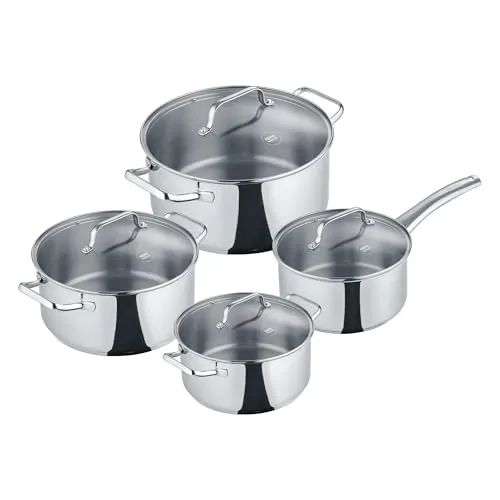 Berndes b.urban Edelstahl Topfset 4-teilig mit Glasdeckeln