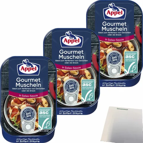 Appel Gourmet Muscheln in Salsa Sauce 3er Pack 3x100g Dose usy Block