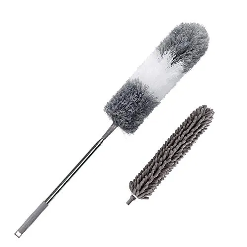 Staubwedel Teleskop, 255 cm Staubwischer Waschbar Mikrofaser Verbiegbare Eckbesen Ausziehbar bis, Multifunktion Entfernt Mühelos für Decken