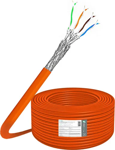 Cat7 Verlegekabel Installationskabel 100m Netzwerkkabel 10 Gbit 1000 Mhz Datenkabel S/FTP AWG23 PIMF Halogenfrei Simplex orange