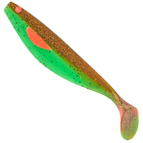 Balzer Shirasu Booster Shad - Gummifisch zum Spinnangeln auf Hechte, Zander & Barsche, Gummiköder, Gummishad, Hechtköder, Länge:6cm, Farbe:Chartreuse Motoroil