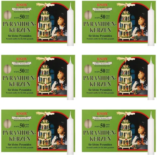 KNOX Adventskerze 6 Päckchen Pyramidenkerzen WEISS in weiß von KNOX
