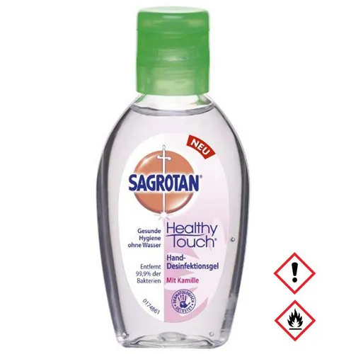 SAGROTAN Handgel 3er Pack - Praktisches Handdesinfektionsgel mit Kamille im 3er Pack (50ml). Ideal für unterwegs, reinigt hygienisch ohne Wasser und entfernt 99,9% der Bakterien. Dermatologisch getestet und perfekt für Reisen.