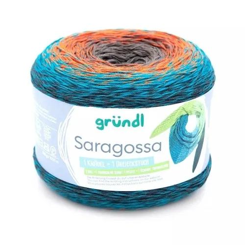 GRÜNDL WOLLE SARAGOSSA 250 G SONNENUNTERGANG COLOR 100G/6,00 EUR NEU