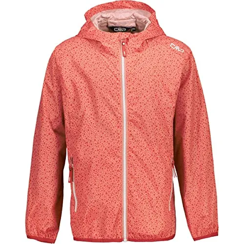 CMP KID G Jacket Rain FIX Hood corallo (C574) 104 - Hardshell- und Regenjacke für Kinder, extrem leicht und mit winddichtem Reißverschluss, ideal für aktive Kids, die auch bei Regen draußen spielen wollen.