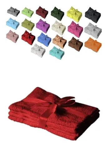 EXKLUSIV HEIMTEXTIL Handtuch 4er Set 50 x 100 cm Rot