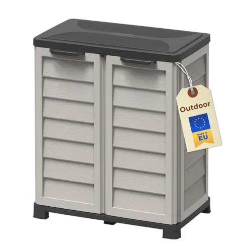 Wetterfester Gartenschrank aus Kunststoff für Balkon und Terrasse