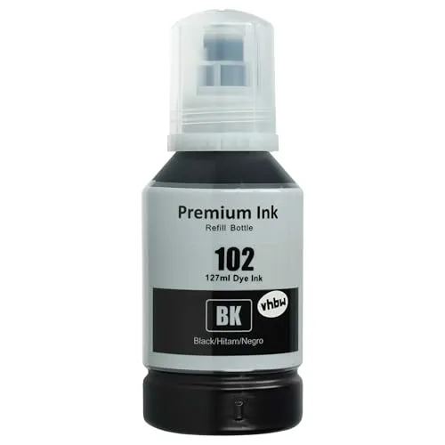 vhbw Nachfülltinte kompatibel mit Epson EcoTank L6160, L6170, L6190 Drucker - Refilltinte Dye Schwarz