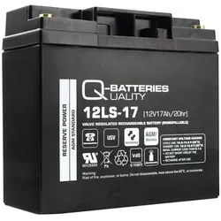 Q-Batteries 12LS-17 12V 17Ah Blei-Vlies-Akku - Batterien & Akkus, wartungsfreie AGM-Batterie mit 17Ah Kapazität, ideal für USV-Anlagen und Notstromversorgung, VdS-zertifiziert für höchste Sicherheit.