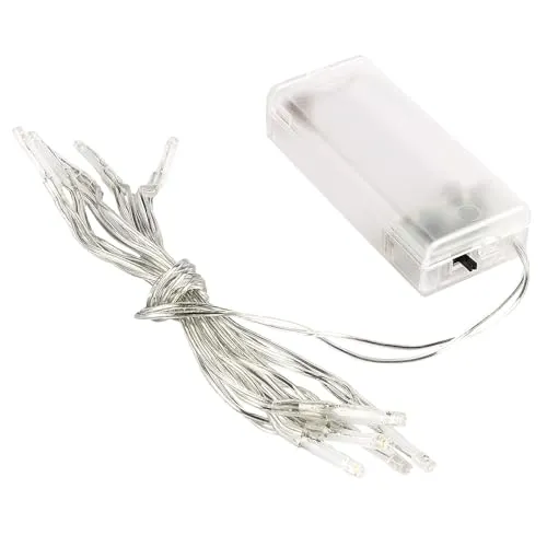 Ideen mit Herz 10er LED-Lichterkette mit Timer (6 Stunden AN | 18 Stunden AUS), Wird mit Batterie betrieben | warmweiß, 3mm Lampen-Ø, 120cm lang