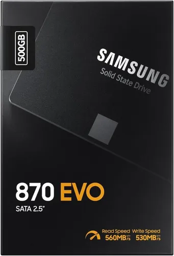 Samsung 870 EVO SATA III 2,5 Zoll SSD - 500 GB, bis zu 3,6 Mal schneller als HDD für rasant verbesserte PC-Leistung und einfache Datenmigration