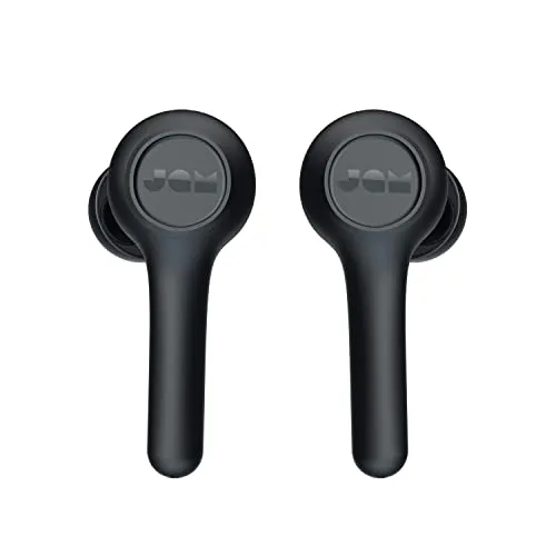 Jam TWS Exec Earbuds In-Ear Bluetooth Kopfhörer, Wireless, Kabelloses Audio, Wiederaufladbar, Integriertes Mikrophon, 32 Stunden Spielzeit mit tragbarem Ladecase, IPX4 schweißresistent - Schwarz