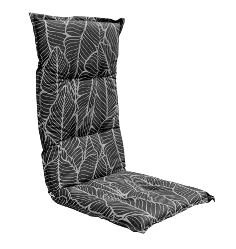 Spetebo Pflegeleichtes Polster für Hochlehner - Blätter - Polster für Stühle & Sessel, komfortable 6 cm Schaumfüllung und modernes Design, ideal für Gartenmöbel und einfache Pflege.