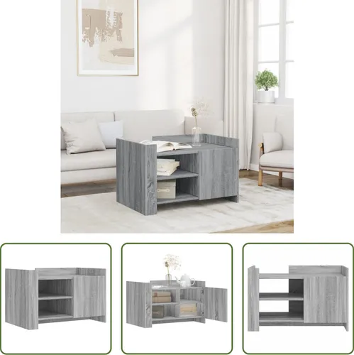 The Living Store Couchtisch Grau Sonoma 80x50x50 cm Holzwerkstoff