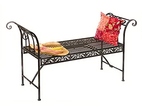 DanDiBo Wetterfeste Gartenbank aus Metall 140 cm - Hochwertige Metallbank ohne Rückenlehne, ideal für den Garten – robust und wetterfest für langanhaltenden Komfort.