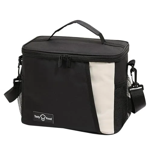 BAGROUPS Wasserdichte Isolierte Lunchtasche, isolierte, auslaufsichere Lunchtasche, wasserdichte Kühltasche aus Aluminiumfolie mit verstellbaren Schultergurten, geeignet für Schule und Büro