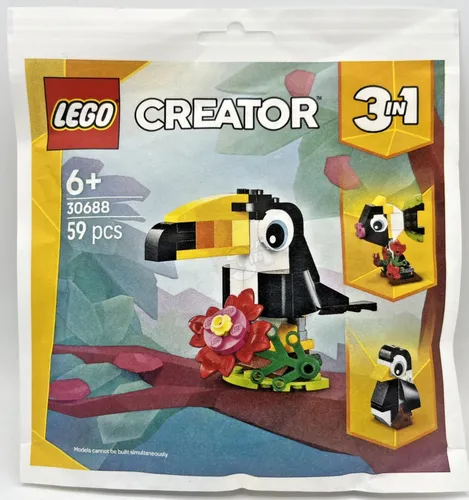 Creator 3-in-1 Tropischer Tukan, Konstruktionsspielzeug 30688 - Kreatives 3-in-1 Konstruktionsspielzeug, fördert die Fantasie und Motorik, ideal für Kinder ab 6 Jahren.